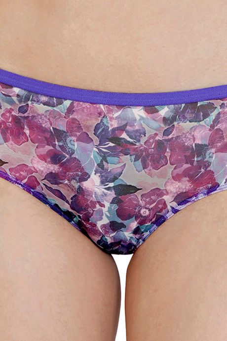 Zivame Bohemian Blooms Low Rise Full Coverage Hipster Panty - Purple Magic — image 7
